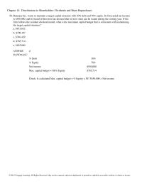 Economics Chapter 14 2 If it follows the residual dividend model, how much total dividends