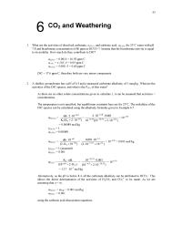Environmental Engineering Chapter 6 Homework What are the activities of dissolved carbonate