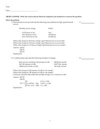 Chapter 2 1 One Internet service provider has the following rate schedule