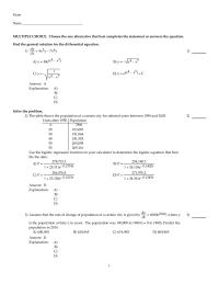 Chapter 10 1 Newton’s Law of Cooling states that the rate of change