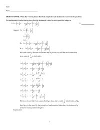 Chapter 8 1 A statement Sn about the positive integers is given