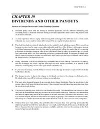 Finance Chapter 19 Homework Friday, December 29 is the ex-dividend day