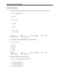 Chapter 14 1 Find the local maximum, and minimum value and saddle points