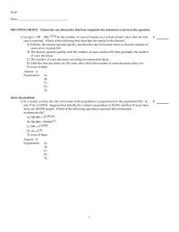 Chapter 5 1 Assume That Culture Bacteria Grows Rate Proportional