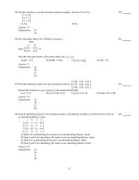 Chapter 9 2 Decide whether or not the transition matrix is regular