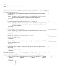 Chapter 8 1 Give two reasons why a business would prefer to calculate