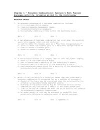 Chapter 1 A tax advantage of business combination can occur when