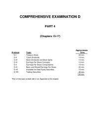 Exam D Show the proper disclosures in the stockholders’