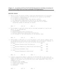 Chapter 12 Describe The Basic Accounting For Private Not for profit