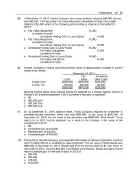 Chapter 17 2 Kramer Company’s trading securities portfolio which is