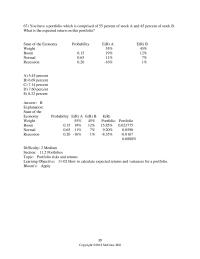 Finance Chapter 11 3 How to calculate expected returns and variances for a portfolio