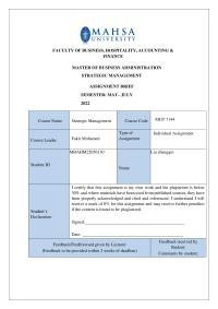 FACULTY OF BUSINESS, HOSPITALITY, ACCOUNTING & FINANCE