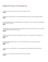 Chapter 20 1 Process Cost Systems Use Job Order Cost
