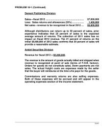 Chapter 18 Homework Problem 186 Continued Alternative Revenue Recognized 2014