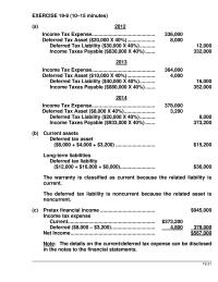 Chapter 19 Homework The warranty is classified as current because the related liability