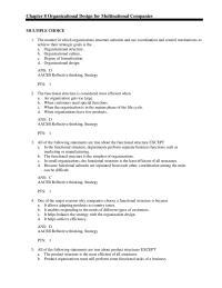 Chapter 8 The structure adopted by companies in the early