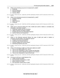 Chapter 3 2 The Accounting Information System which The Following Accounts