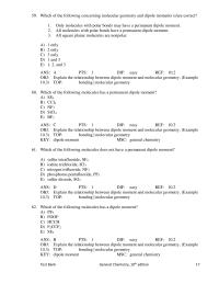 Chapter 10 2 Which of the following concerning molecular geometry