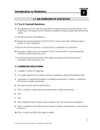 Chapter 1 Homework Perform Observational Study Because You Want Observe