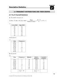 Chapter 2 Homework Organizing the data into a frequency distribution may make