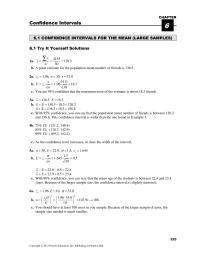 Chapter 6 Homework You are more likely to be correct using an interval estimate