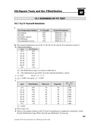 Chapter 10 Homework The distribution of ages differs from the claimed distribution