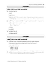 Chapter 18 Homework Real Statistics real Decisions A Answers Will