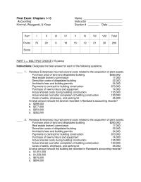 Final Exam 1-13 the market rate of interest is higher than the stated rate