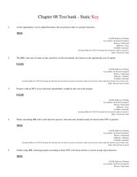 Finance Chapter 8 1 Projects Opportunity Cost Capital Is The