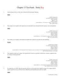 Finance Chapter 13 1 Capital Structure Decisions Refer The Dividend