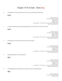 Finance Chapter 18 1 Financial Planning Model Will Generally Include