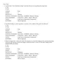 Business Law Chapter 06 A clean bill of lading establishes a rebuttable