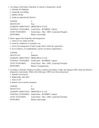 Chapter 12 All of the following are characteristics of autocratic leadership style