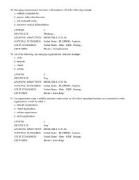 Chapter 15 Generally, the flatter an organization, the more vertical integration