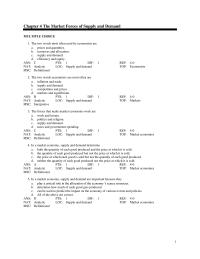 Economics Chapter 4 The two words most often used by economists area