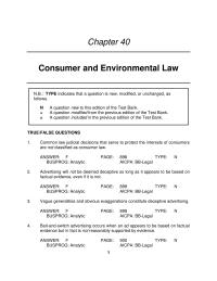 Business Law Chapter 40 Fair Debt Collection Practices Act the Truth in lending