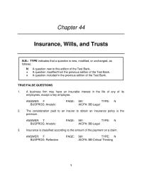 Business Law Chapter 44 First Source Insurance Company for
