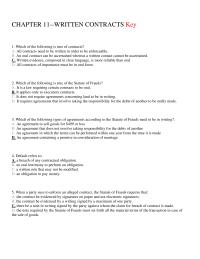 Chapter 11 Which The Following Types Agreements According The
