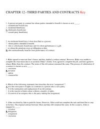 Chapter 12 Person Not Party Contract But Whom Parties