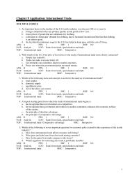 Economics Chapter 9 An important factor in the decline of the U.S. textile industry