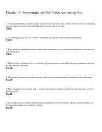 Chapter 13 Temporary Investments Are Reported Current Assets