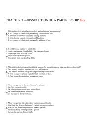 Chapter 33 Which The Following Best Describes Dissolution Partnership