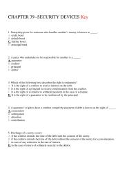 Chapter 39 Suretyship Given For Someone Who Handles Another’s