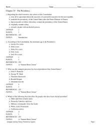 Chapter 10 They Are Written Declarations That President May