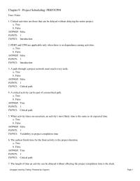 Mathematics Chapter 9 Critical activities are those that can be delayed without delaying