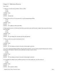 Mathematics Chapter 14 GP Formulation 35 ATM Located Campus Union Building
