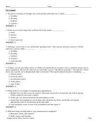 Chapter 1 Interpersonal Communication A Communication Between Two People