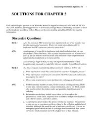 Chapter 2 Homework Enterprise Systems Allow For Early Detection Potential