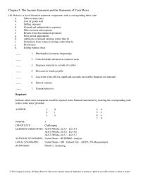Chapter 5 The following are accounting items taken from