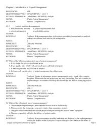 Chapter 1 Portfolio management is an easy task whereas project management